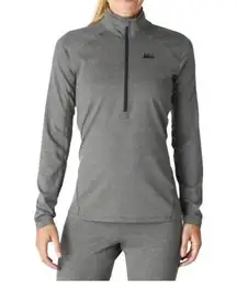 REI Half Zip Base Layer Top Women M Mini Stripe Comfort Outdoor Casual Athletic