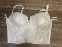 By Together White Croc-Embossed Bustier