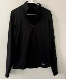 Nike dri fit just do it black gold half zip sweater pullover athleisure comfort
