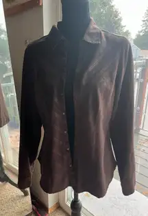 Brown button up blouse 