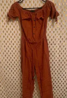 Derek heart burnt orange jumpsuit romper rust size S