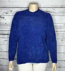 Denim & Co. NWOT Size XL Blue Chenille Mock Neckline Sweater Top