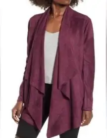 BLANK NYC  Faux Suede Cloud Nine Drape Jacket Bordeaux red Purple Size Small