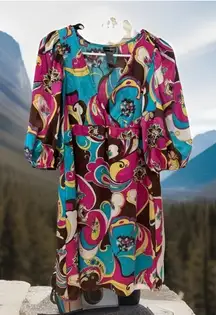 Chic Bisou Bisou paisly Blloon Sleeves tunic top - Dress size 8