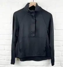 Lululemon  3/4 zip pullover with cinch waist kangaroo pocket black Size 6