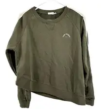 The Upside Asymmetrical Pullover Sweatshirt Raglan Sleeve Olive Green 8