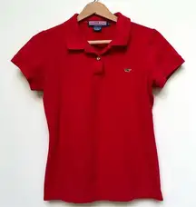 Vineyard Vines Susie Fit Red Short Sleeve Polo Medium