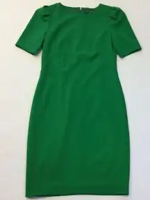 Lauren By Ralph Lauren Black LabelWomens Green Short Sleeve Sheath Dress Size 0