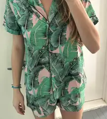 Beverly Hills Palm Leaves PJ Set