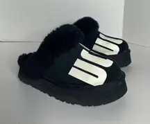 UGG Platform Slip on Slipper Mules Black Disquette Chopd Womens 6