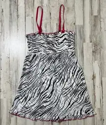 2000s‎ Y2k Deadstock Secret Treasures Zebra Animal Print Mini Slip Womens Small