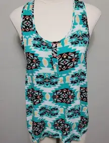 Pink Rose southwestern aztec tank size medium