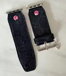 DITMCO. Authentic Upcycled Navy GG Imprime - Size Beta, Apple Watch 38-41mm