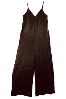 Athleta Calm Cool Jumpsuit XXS Black Cupro Wide Leg Strappy Minimalist Chic Flow