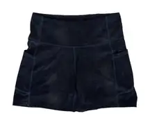 Womens Biker Shorts Large With Pockets Black Blue Stretch Active Athleisure