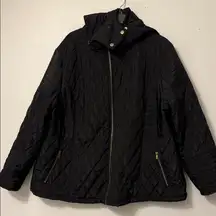 Caribbean Joe Black Quilted Puffer Jacket