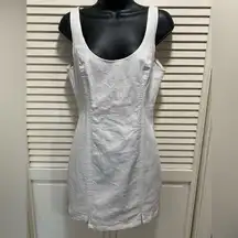 Denim By Jealous Tomato White Denim Bodycon Sleeveless Zip Backless Dress Size L