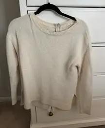 Nordstrom white zip back sweater