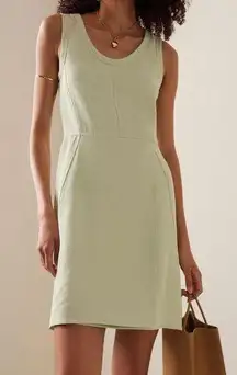 Back Zip Wrapped Linen-Blend Sage  Mini Dress