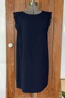 Susana Monaco Laser Cut Navy Shift Dress - Size 10