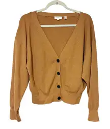 A.LC. Peters II Toffee Rose Gold Glitter Sweater Cardigan Women’s Size Medium