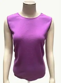 Christopher & Banks  Womens Sleeveless Purple Top L All Cotton