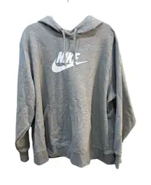 Nike Gray Basic Sweatshirt Women's Plus Size 3X Spell out Athlesiure Performance