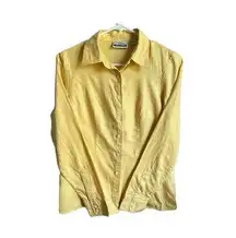 Outer Banks Womens Small Yellow Long Sleeve Collared Grandmacore Cotton Workwear
