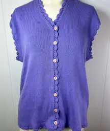 Vintage KAY-ESS purple vest with scallop trim in size women’s large