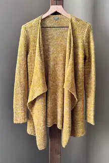 Aerie Whipstich Mustard Marled Open Front Cardigan Soft & Comfy Size Small EUC