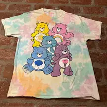 Care Bears Vintage Multicolor Tie Dye Cotton Size Large Graphic T-Shirt