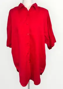 Vintage By Krash Oversized Button Up Shirt Rayon Size Large