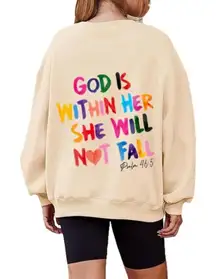 God Is Within Her She Will Not Fail Sweatshirt in Beige​​​