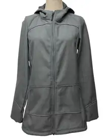 Zusa Women's Full Zip Hooded Ski‎ Jacket Size M Gray Waterproof Travel Outdoor