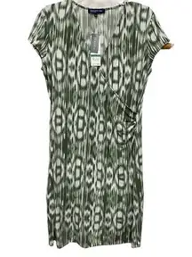 Jones NY Flattering, comfortable,easy care, NWT khaki/white Knit Dress-size L