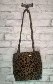 Vintage 90’s Nine West Cheetah Print Shoulder Bag Medium Sized Gold Hardware