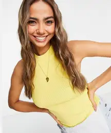 ASOS DESIGN knitted racer tank top with rib hem detail