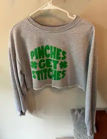 Pinches Get Stitches Cropped Sweater Sweatshirt XS
