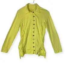 Neon Buddha women's medium yellow button up light weight jacket sweater top long