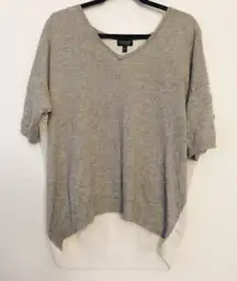 Topshop mesh back knit grey v-neck sweater, women’s size 10