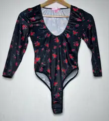 Dolls Kill Sugar Thrills NEW Floral Long Sleeve Bodysuit women Size S