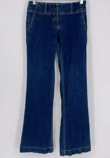 Theory  70’s Style Low Rise Denim Pants/Jeans Wide Leg Flared Women’s Size 0