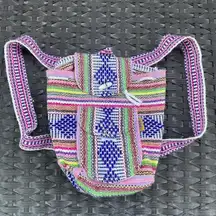 Colorful Woven Small Backpack From Peru