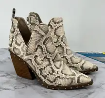 STEVE MADDEN Alyse Bootie Light Snakeskin Pointed Toe 6M Edgy Mobwife‎ Rocker