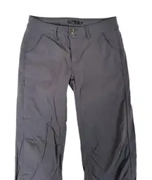 PrAna Halle Pants Womens 8 Hiking Climbing Convertible Straight Leg Dark Gray