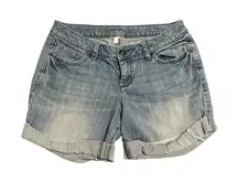 LC Lauren Conrad Denim Shorts Womens 6 Light Blue Cuttoff Wrapped Hem Jean Short