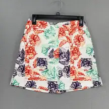 Lady Hagen Skort Womens 0 White Multicolor Floral Summer Golf Sporty Preppy Chic