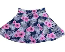 PINK Victoria’s Secret Women’s Medium Blue Purple Floral Stretch Mini Skirt NWT