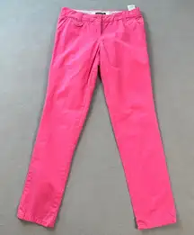 Tommy Hilfiger Womens Chino Pants 2 30x30 Pink Flat Front Casual Trousers Cotton