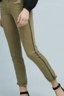 Anthropologie Chino relaxed aztec strip pants olive size 27